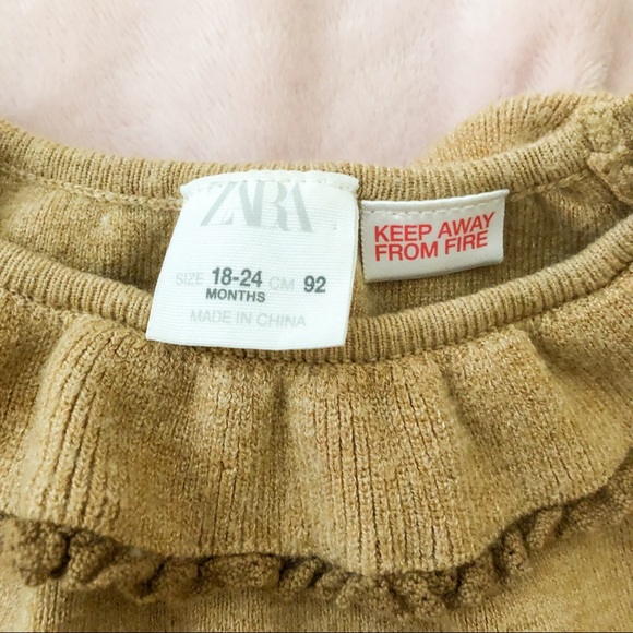 Zara Lace trim ruffled sweater in size 18-24mo - Picture 4 of 4